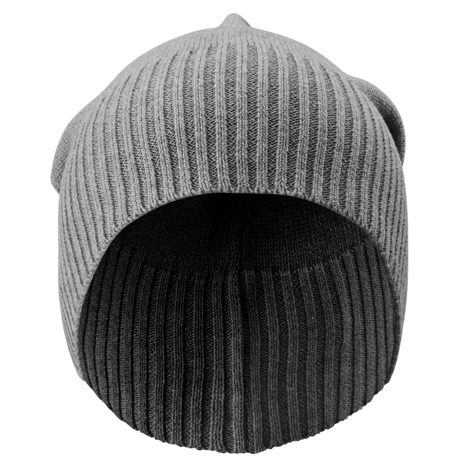 Kite | Light Grey Lightweight Organic Cotton Chunky & Fine Knitted Rib Beanie - Image 2
