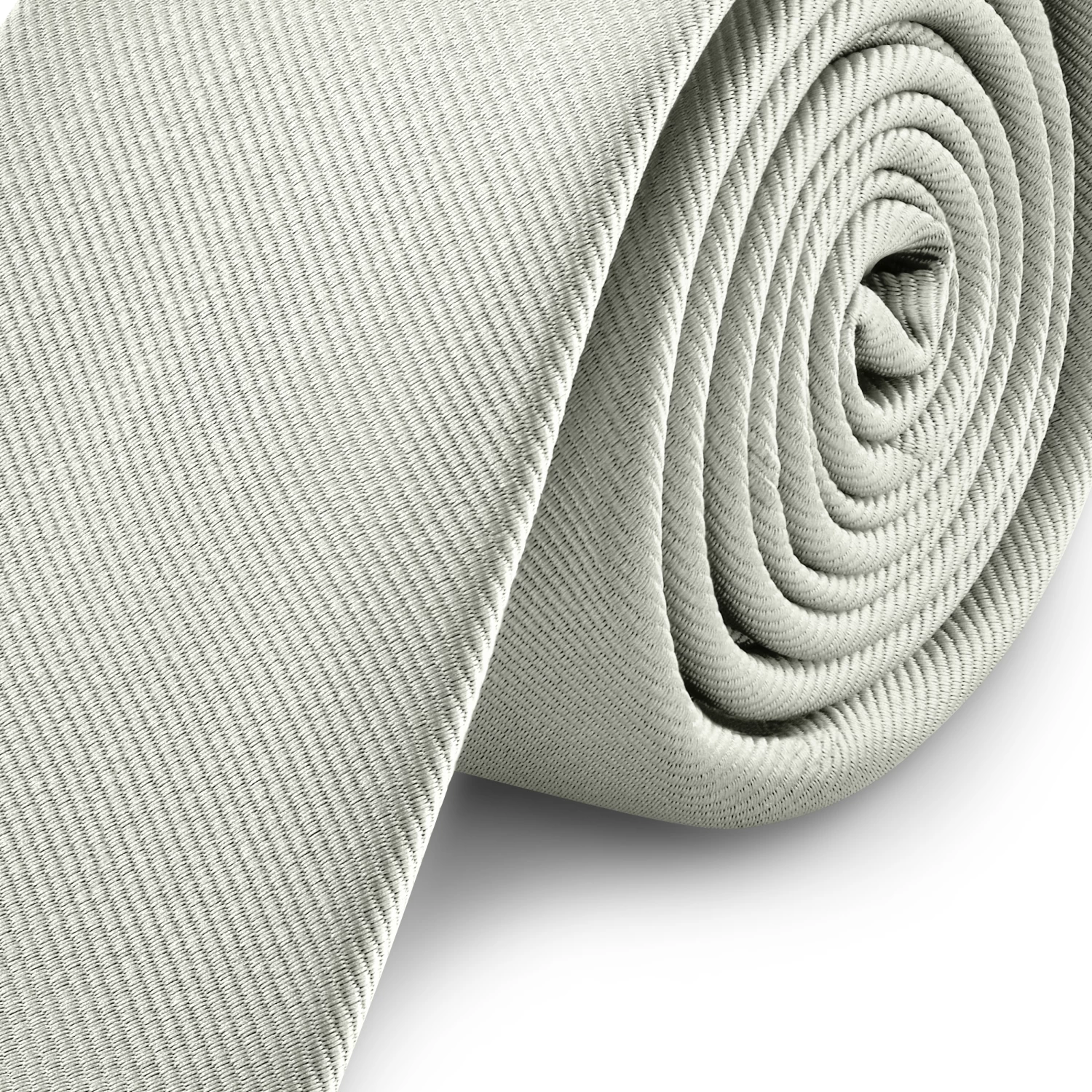 6 Cm Light Grey Grosgrain Skinny Tie - Image 3