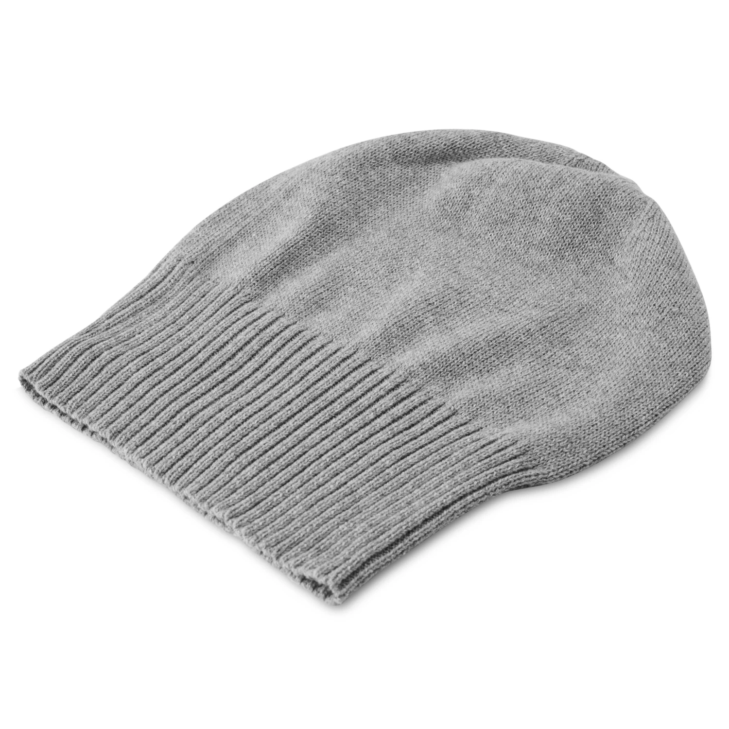 Kite | Light Grey Lightweight Organic Cotton Chunky & Fine Knitted Rib Beanie - Image 6