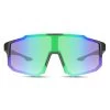 Black & Green Wraparound Sports Sunglasses
