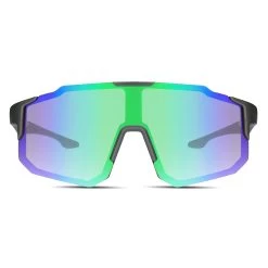 Black & Green Wraparound Sports Sunglasses