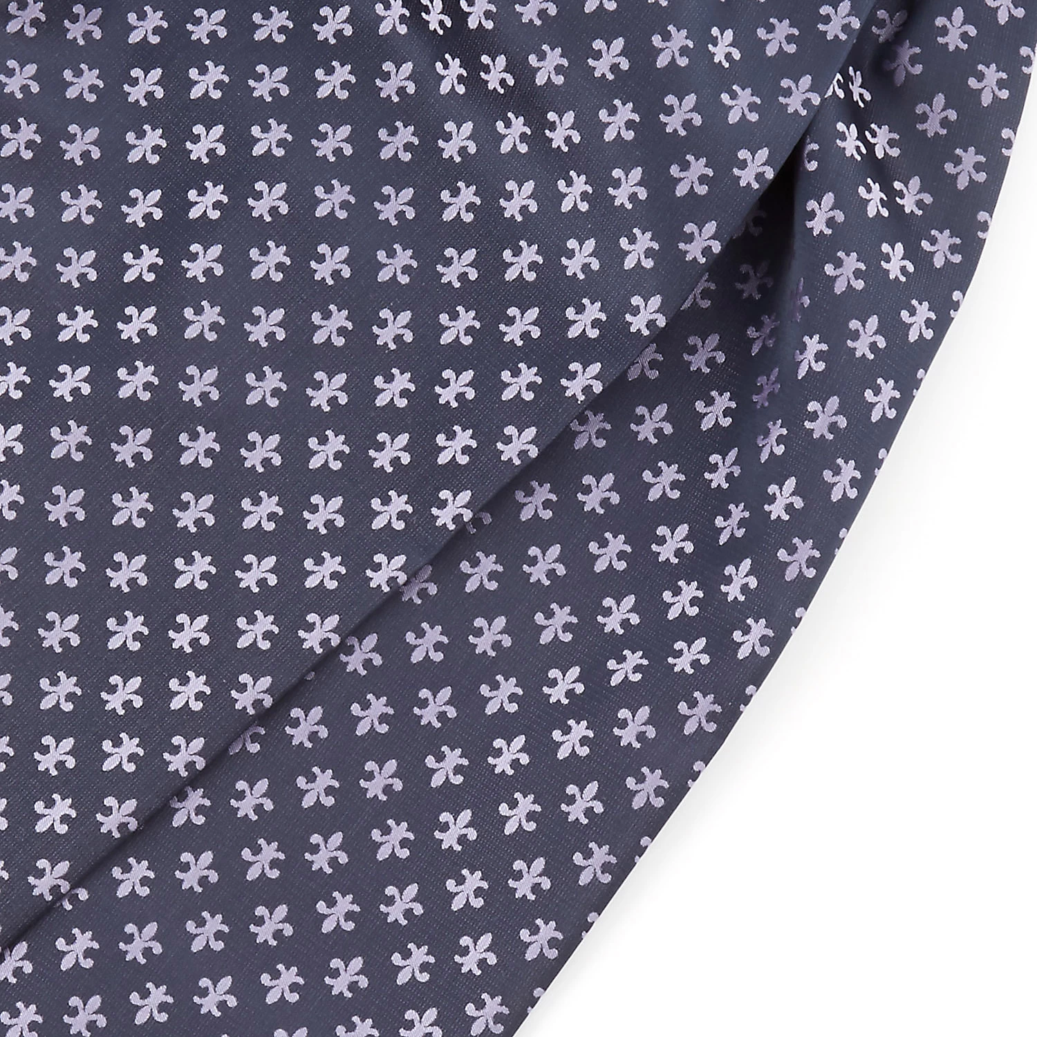 Navy Blue Fleur-De-Lis Polyester Ascot - Image 2