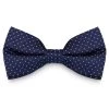 Navy & White Polka Dot Silk Pre-Tied Bow Tie