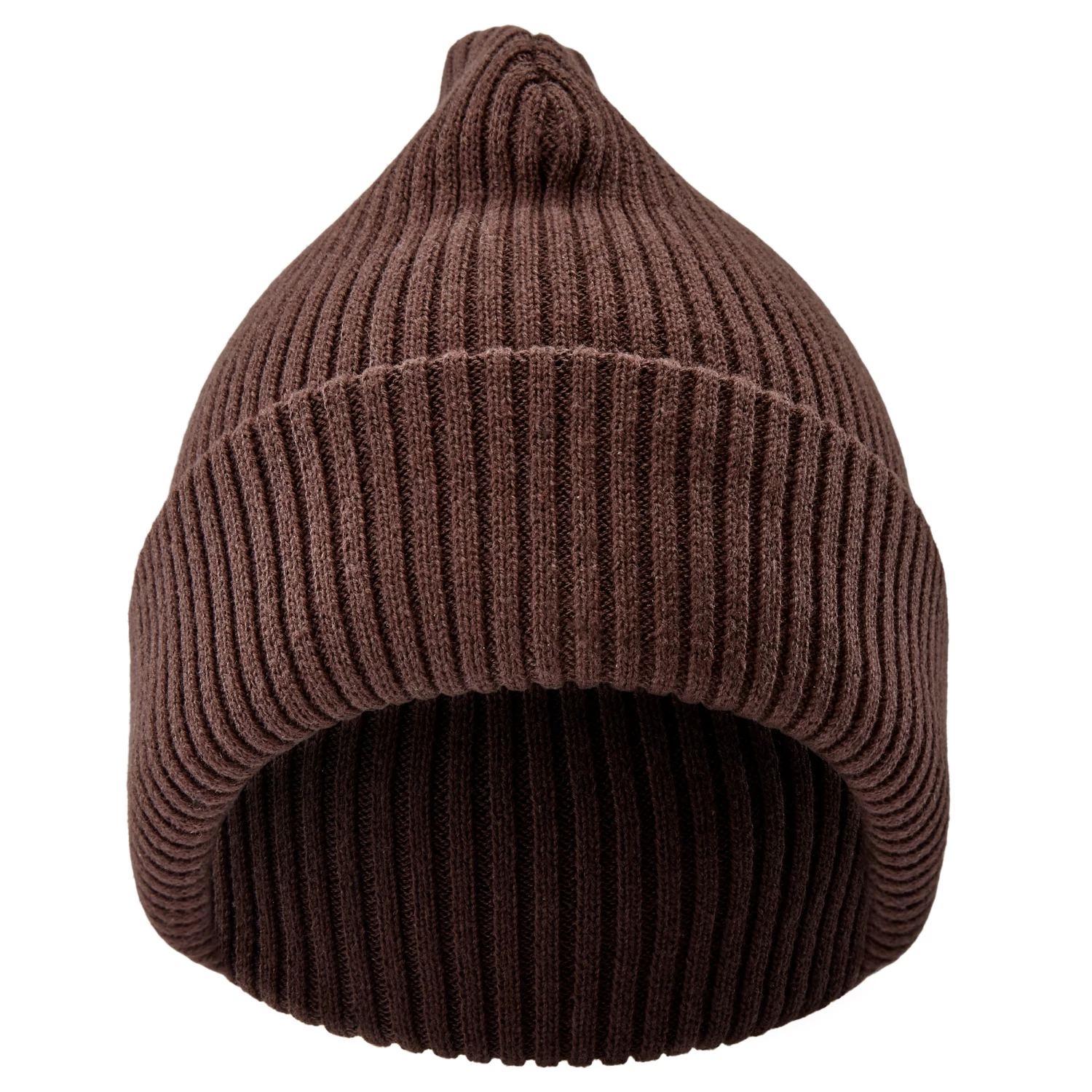 True Brown Acrylic Mix Chunky Knitted Rib Beanie - Image 2