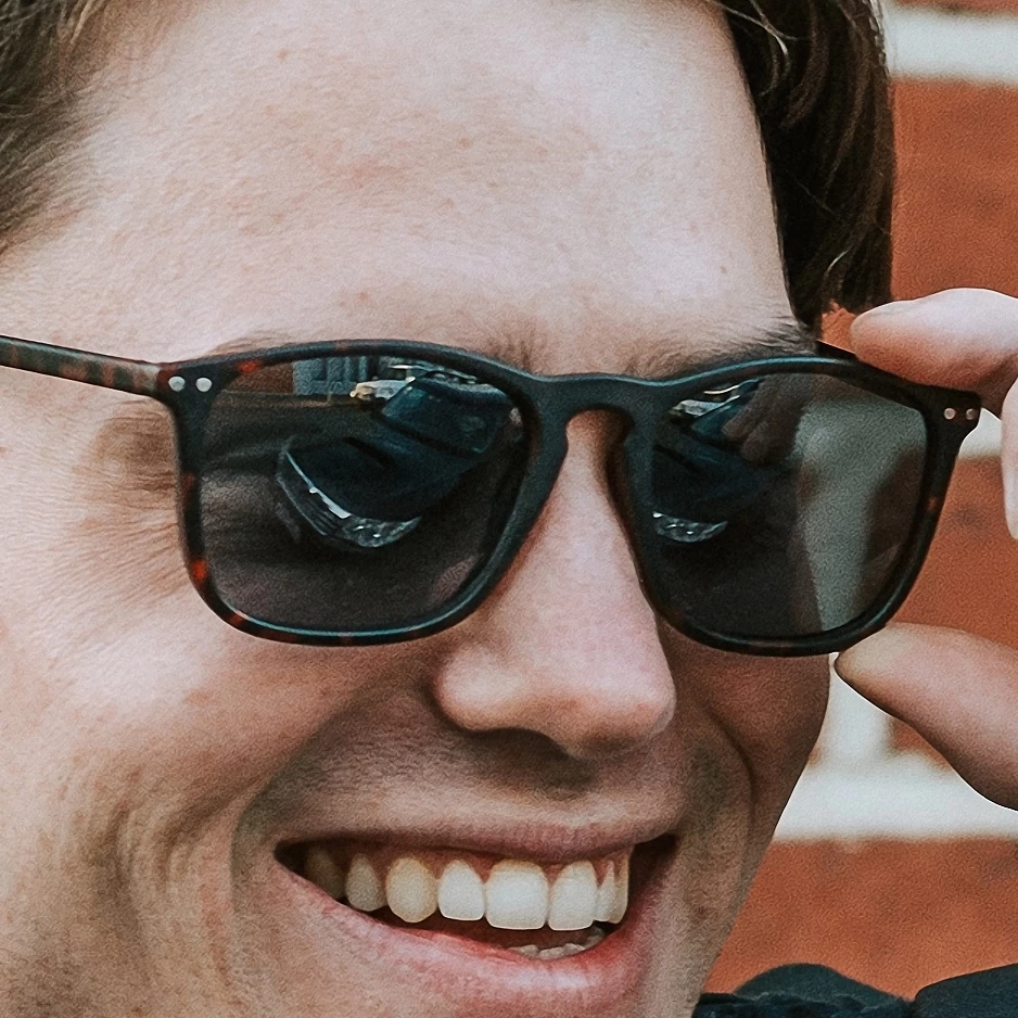 Wade | Tortoise & Dark Grey Polarised Square Sunglasses - Image 7