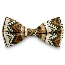 True Orange & Olive Green Silk Pre-Tied Bow Tie