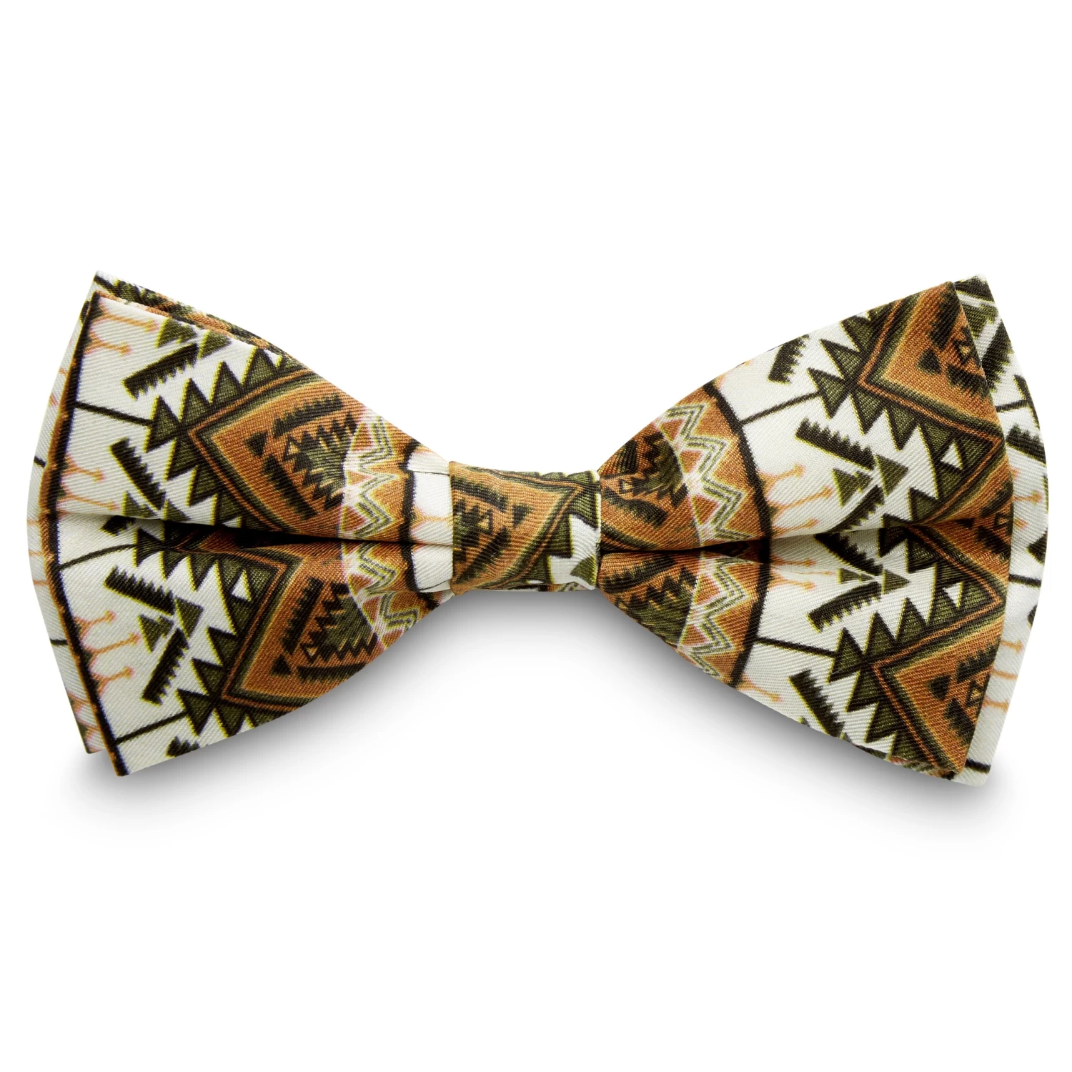 True Orange & Olive Green Silk Pre-Tied Bow Tie