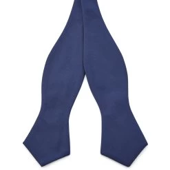 Navy Blue Pointy Self-Tie Bow Tie