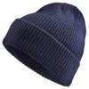 Navy Blue Acrylic Mix Chunky Knitted Rib Beanie