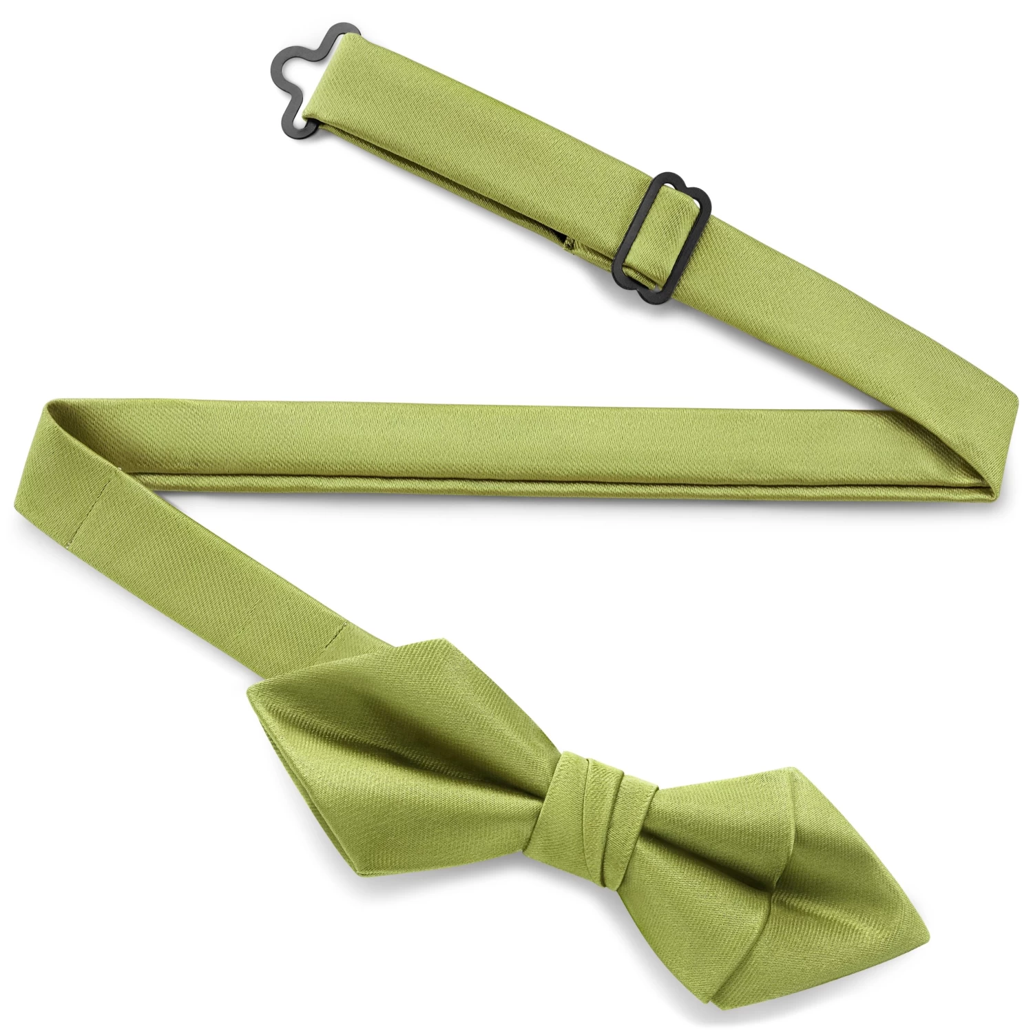 Sea Green Pre-Tied Satin Diamond Tip Bow Tie - Image 2