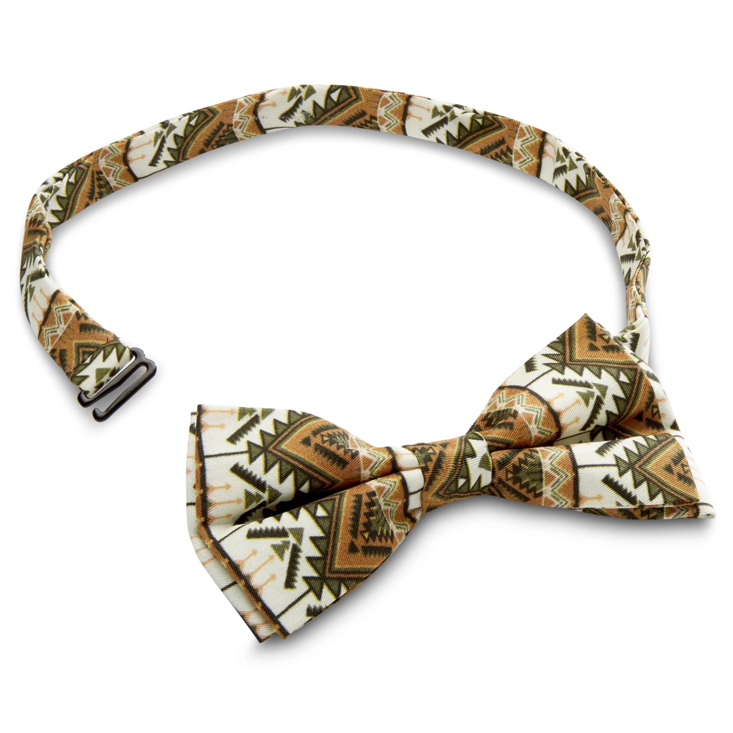 True Orange & Olive Green Silk Pre-Tied Bow Tie - Image 2