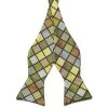 Sea Green & Multi Coloured Chequered Silk Bow Tie