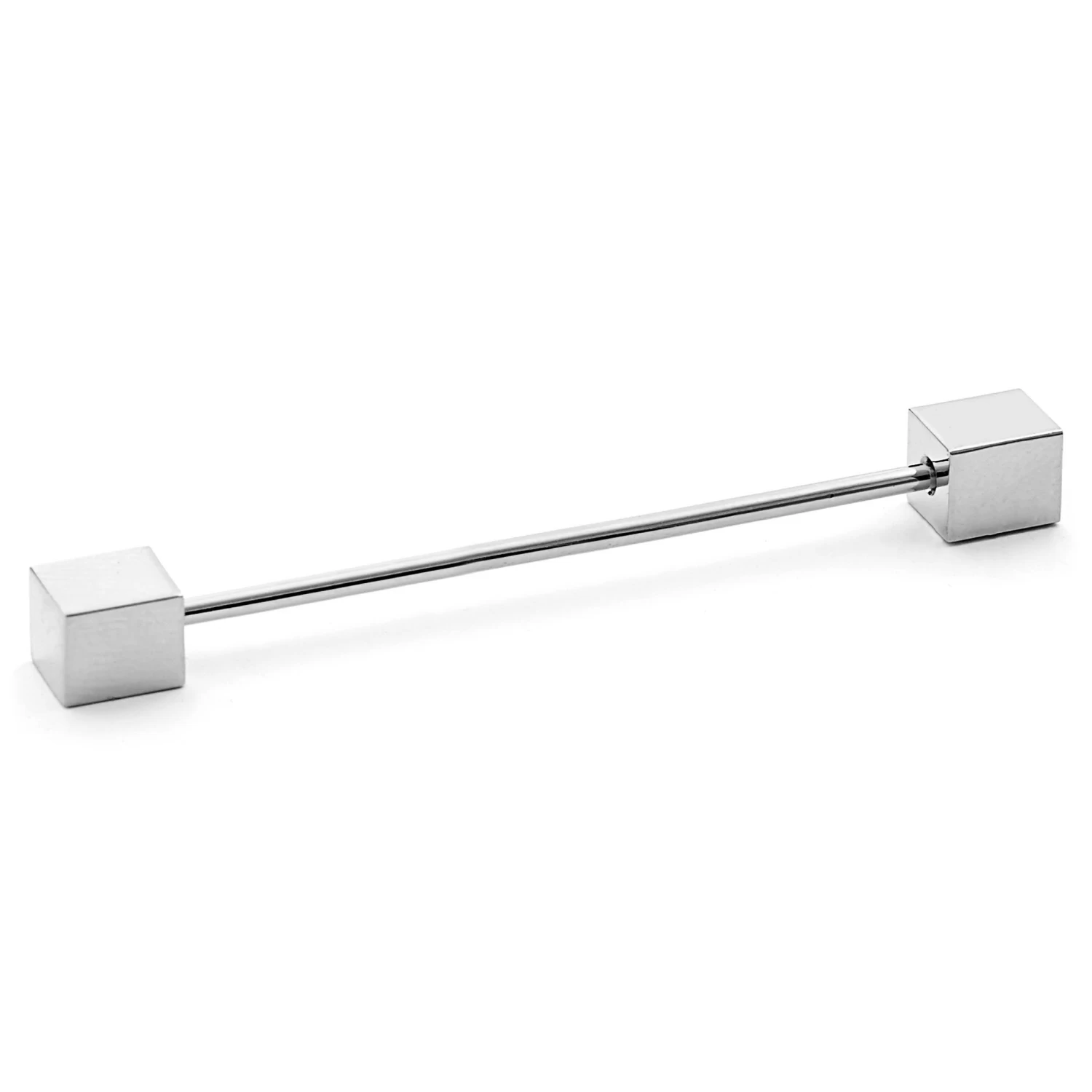 Silver-Tone Cube Collar Bar