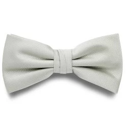 Light Grey Pre-Tied Grosgrain Bow Tie