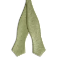 Light Green Self-Tie Grosgrain Diamond Tip Bow Tie