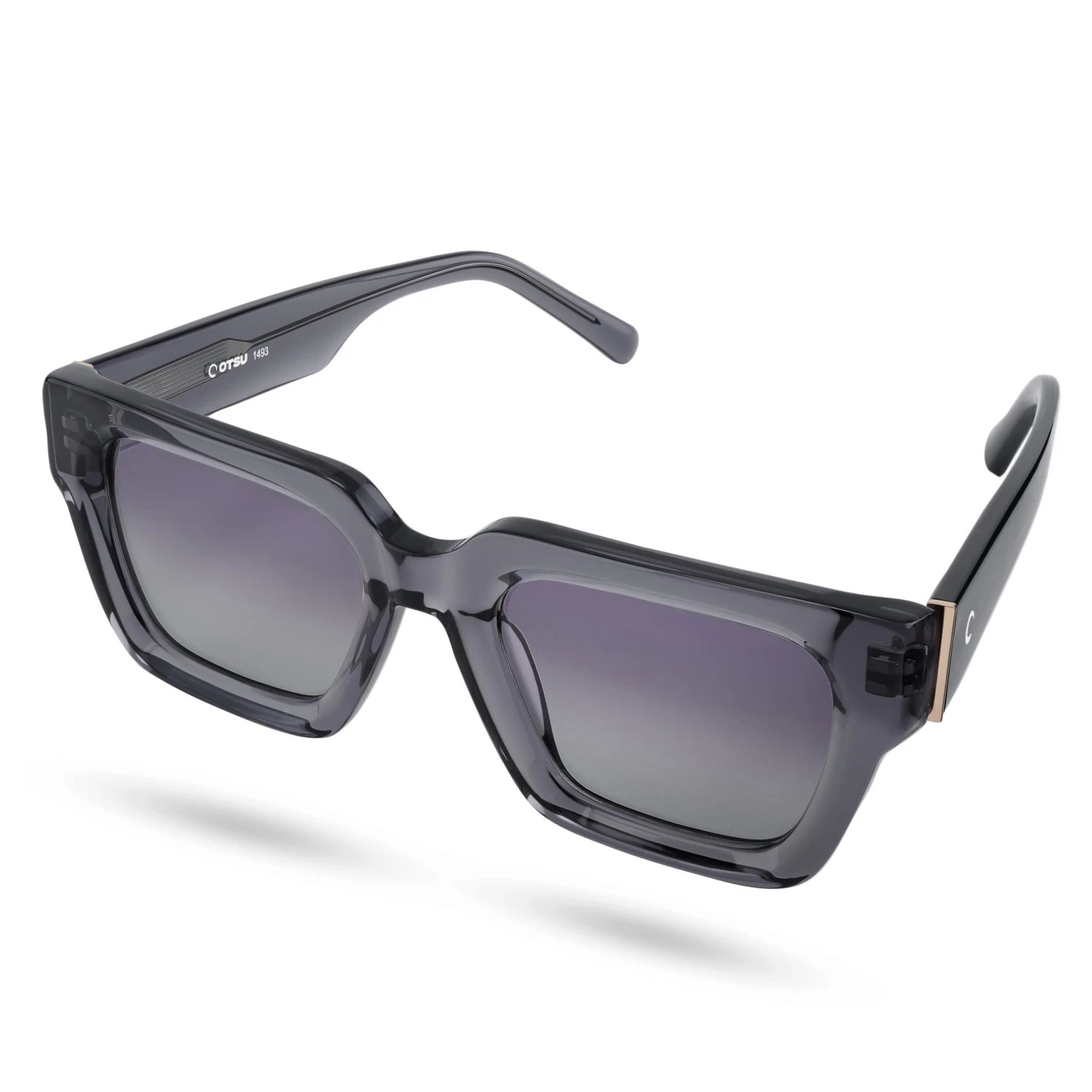 Occasus | Translucent Light Gray Square Polarized Sunglasses - Image 5