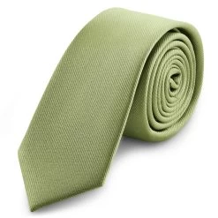6 Cm Light Green Grosgrain Skinny Tie