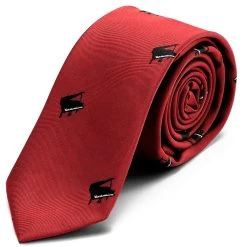 Burgundy & Black Piano Pattern Skinny Tie