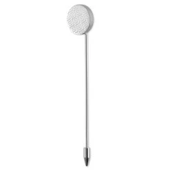 Geo Remix | Round Silver-Tone & White Patterned Lapel Pin