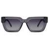 Occasus | Translucent Light Gray Square Polarized Sunglasses