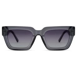Occasus | Translucent Light Gray Square Polarized Sunglasses