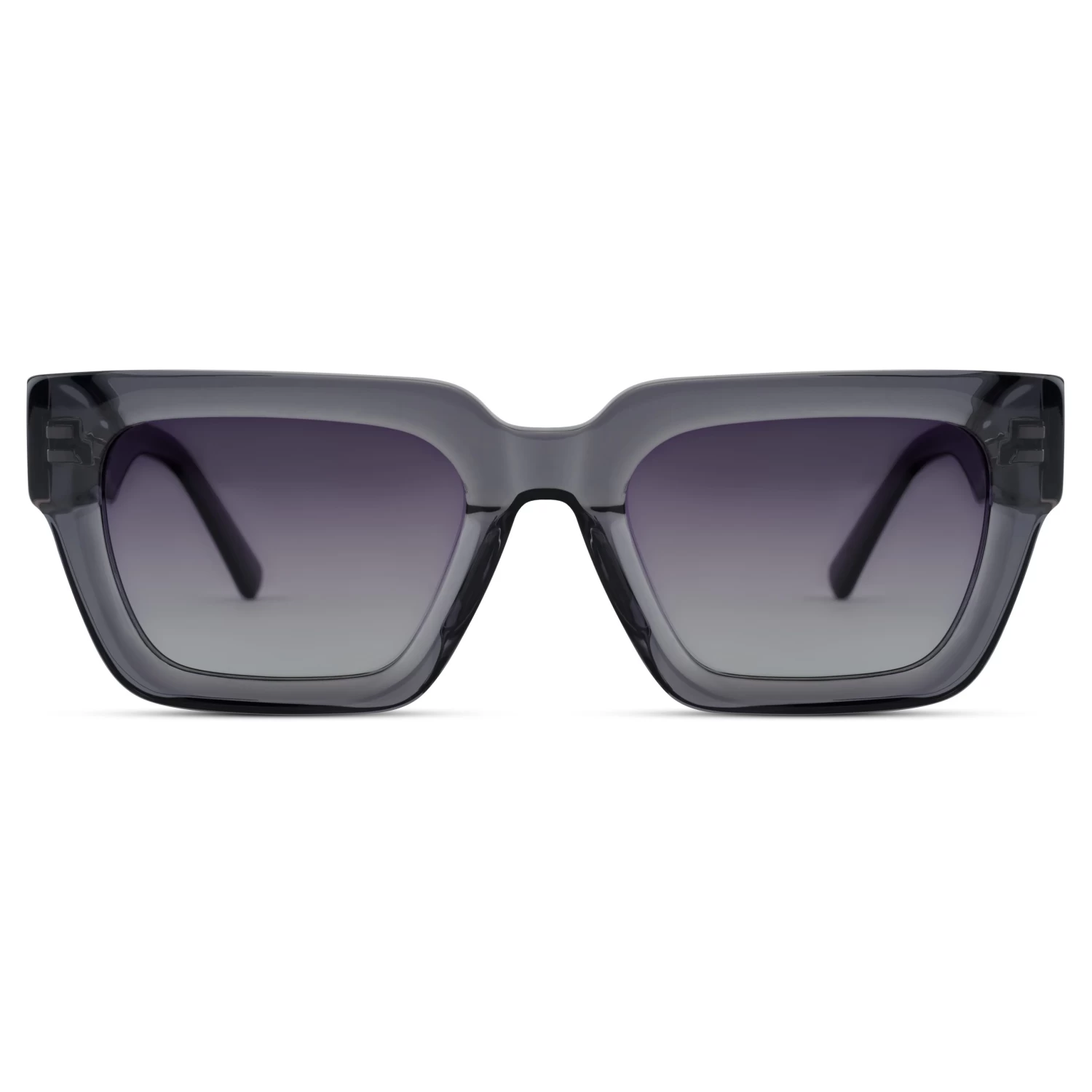 Occasus | Translucent Light Gray Square Polarized Sunglasses