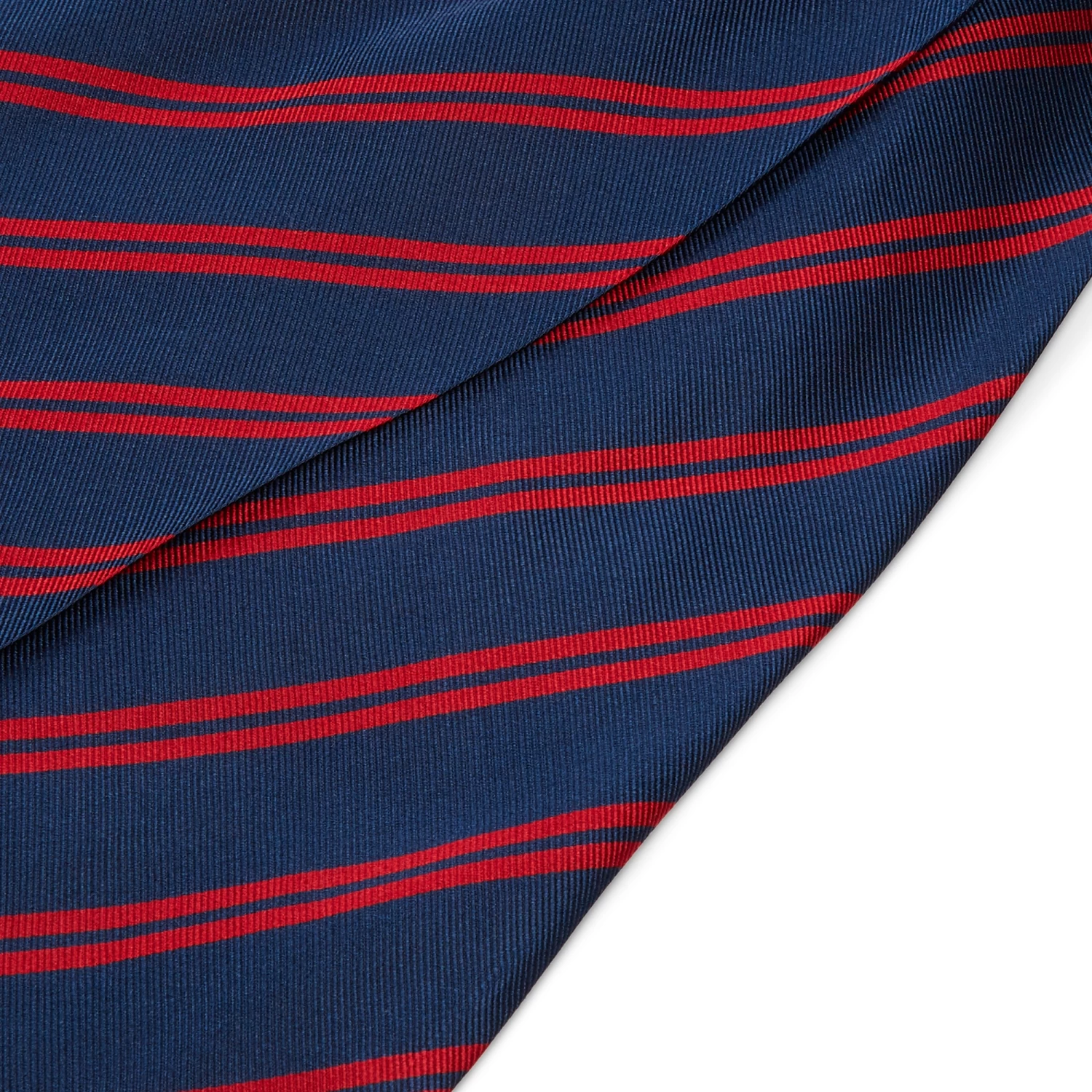 Blue & Red Twin Stripe Silk Cravat - Image 2