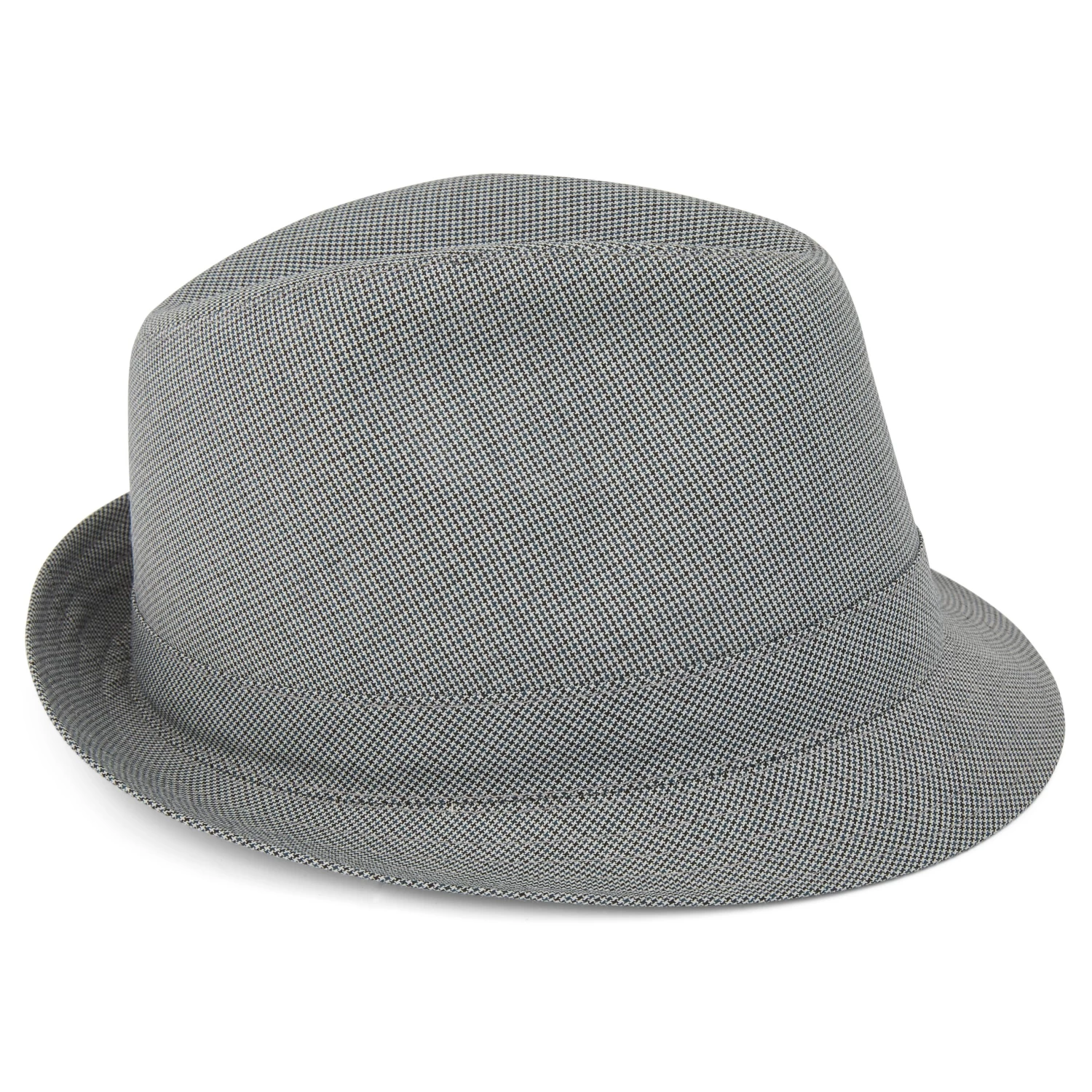 Camouflage Gray Houndstooth Fedora Hat With Band - Image 3