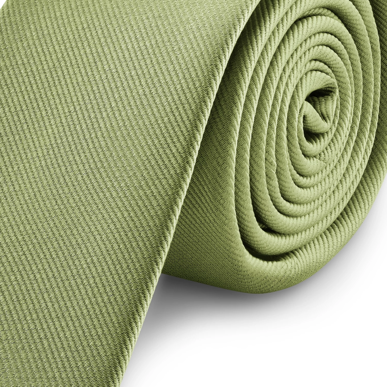 6 Cm Light Green Grosgrain Skinny Tie - Image 3