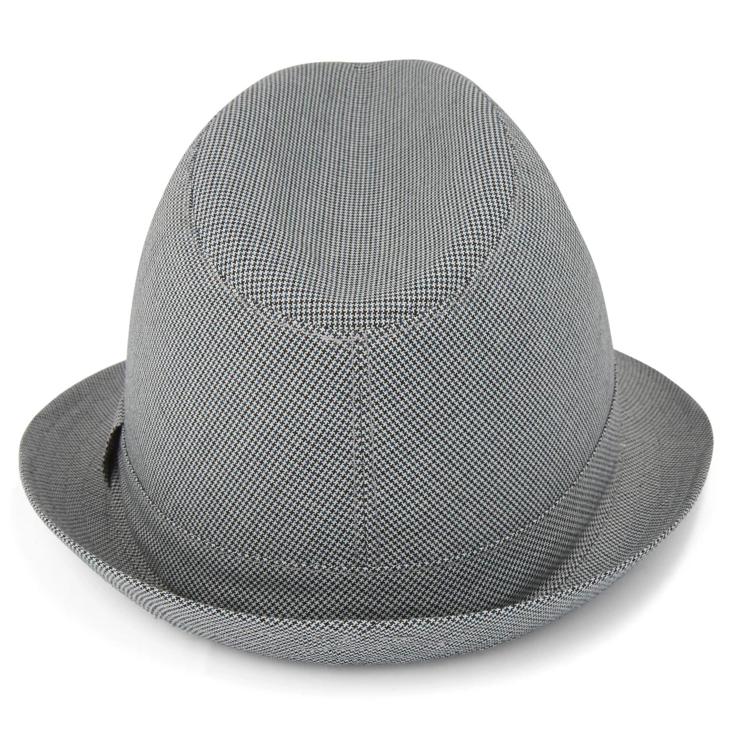 Camouflage Gray Houndstooth Fedora Hat With Band - Image 4