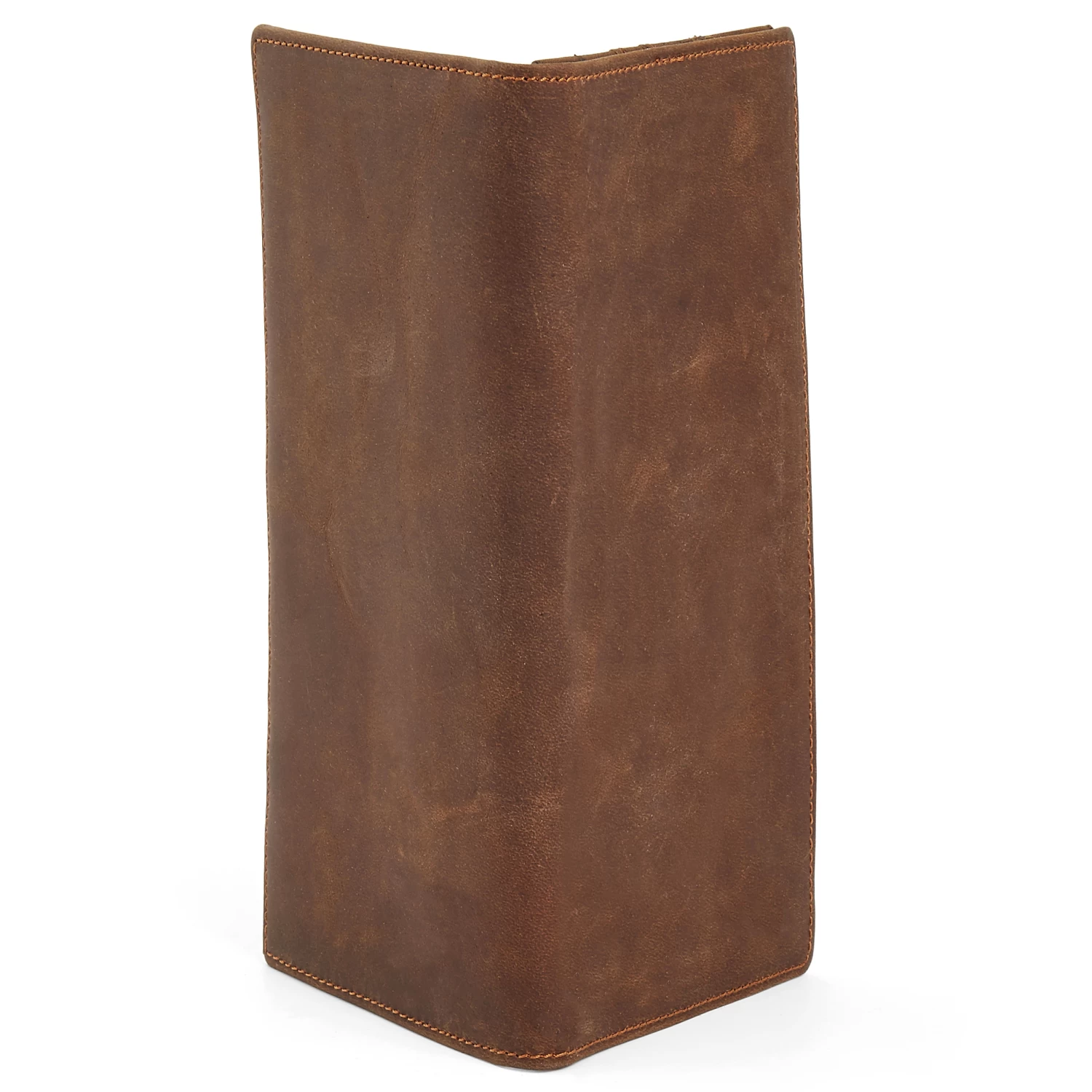 Large Slim Brown Leather Wallet - Image 4