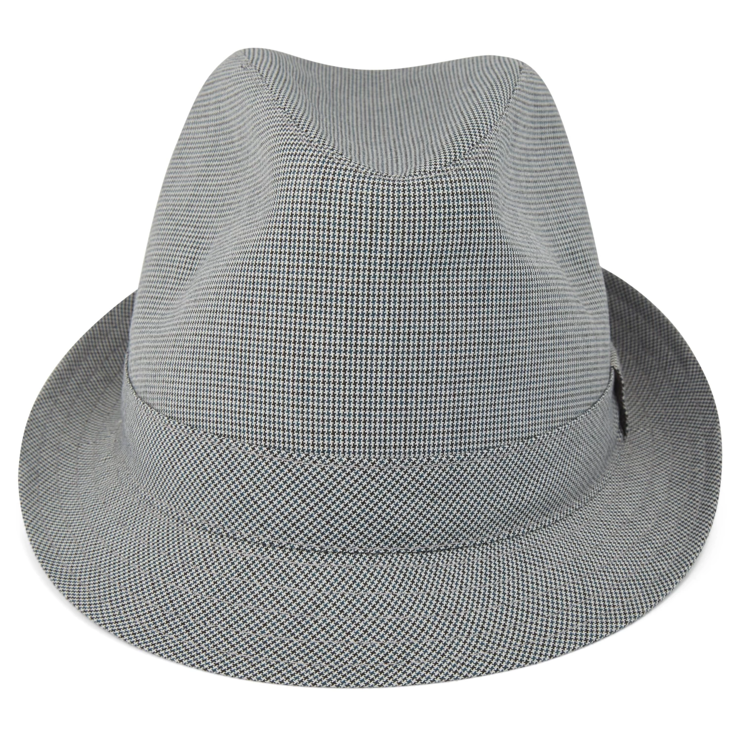 Camouflage Gray Houndstooth Fedora Hat With Band - Image 2