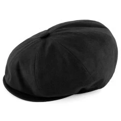 Tirol | Black Cotton Newsboy Cap