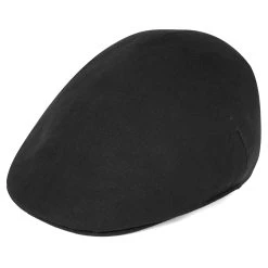 Tirol | Black Cotton Flat Cap