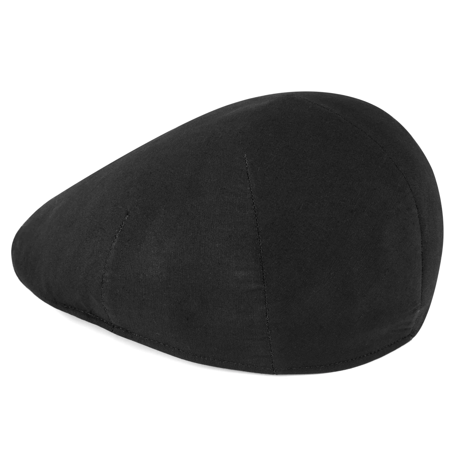 Tirol | Black Cotton Flat Cap - Image 2