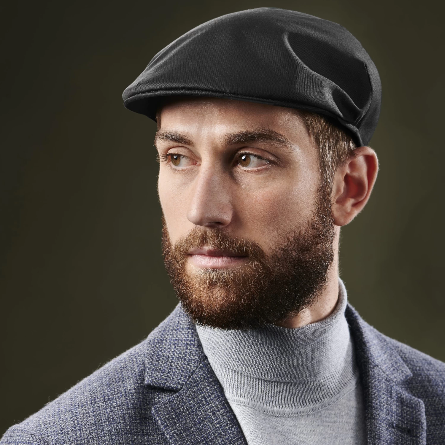 Tirol | Black Cotton Flat Cap - Image 3