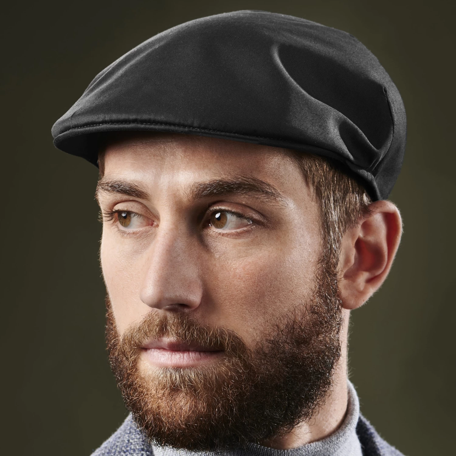 Tirol | Black Cotton Flat Cap - Image 8