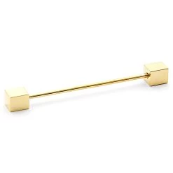 Gold-Tone Cube Collar Bar