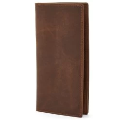 Large Slim Brown Leather Wallet