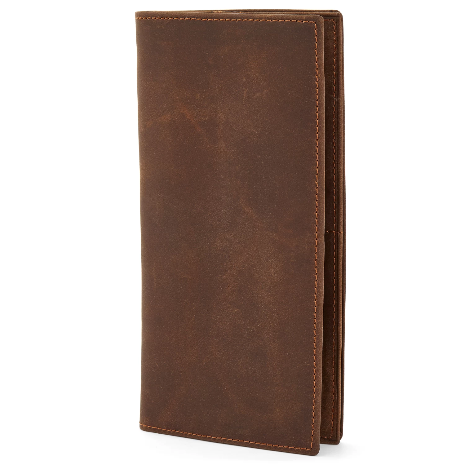 Large Slim Brown Leather Wallet