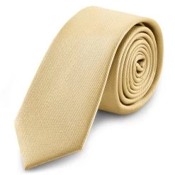 6 Cm Champagne Grosgrain Skinny Tie