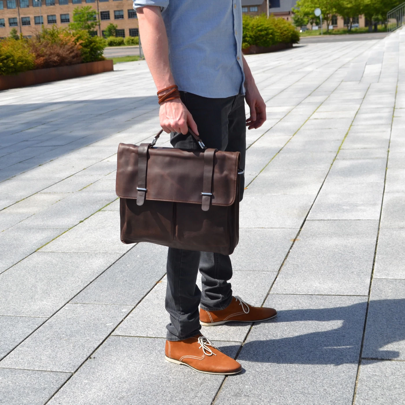 Vintage Dark Brown Leather Case - Image 14