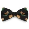 Black & True Orange Floral Pre-Tied Bow Tie