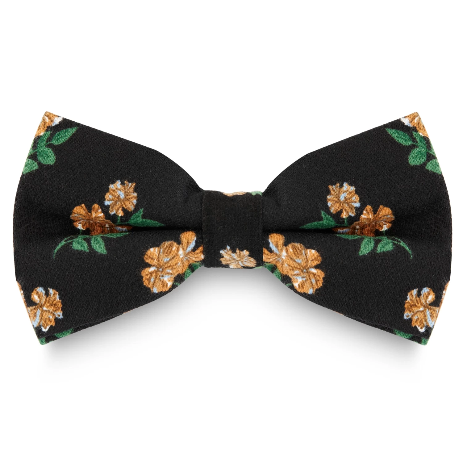 Black & True Orange Floral Pre-Tied Bow Tie
