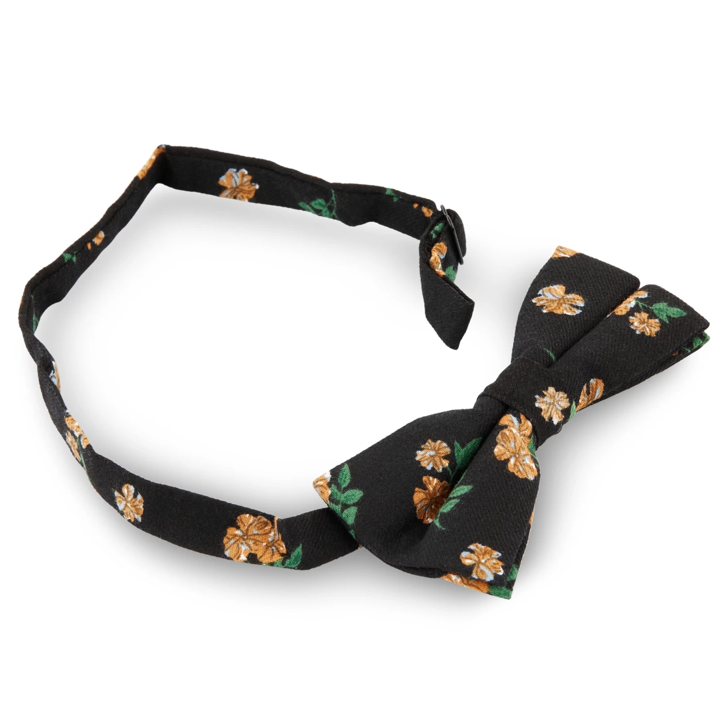 Black & True Orange Floral Pre-Tied Bow Tie - Image 2