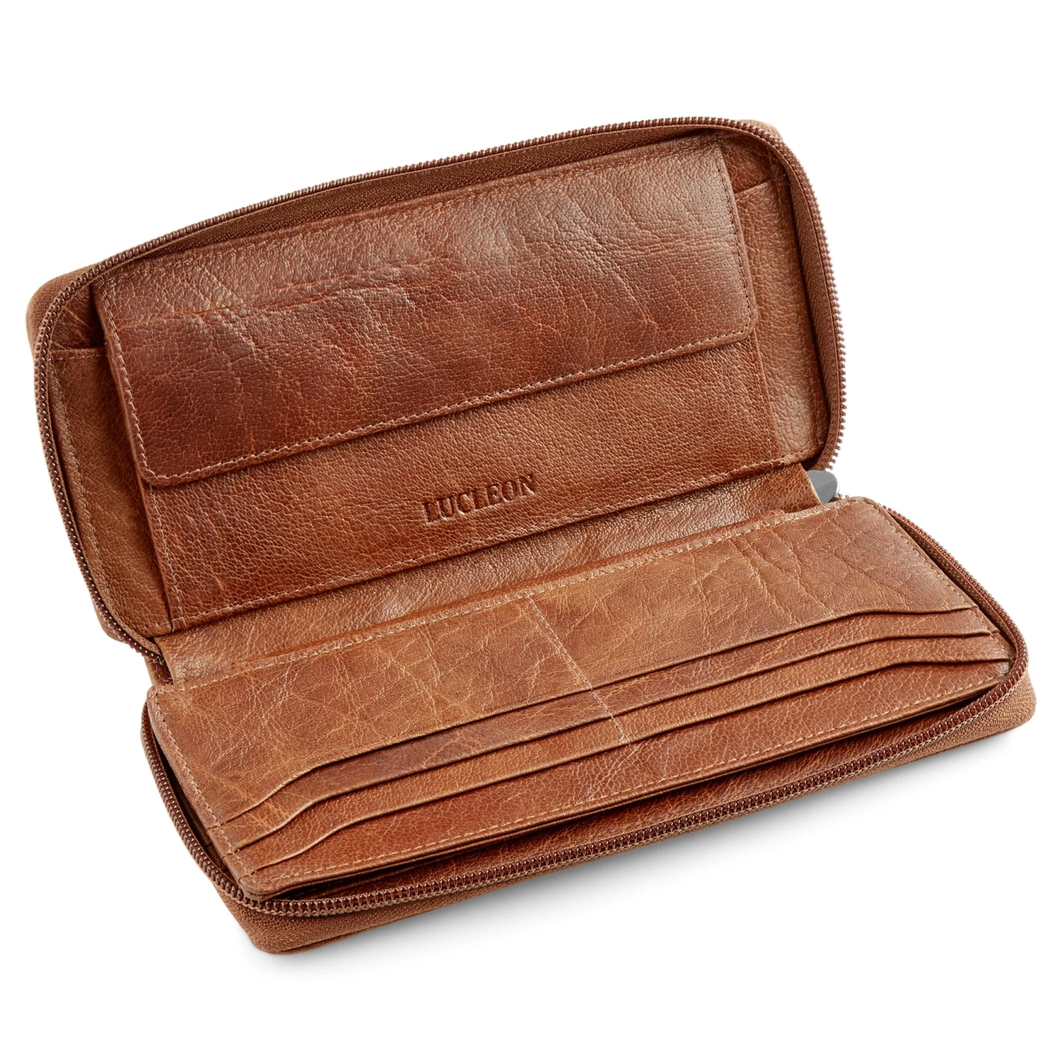 California | Tan Accordion Leather Wallet - Image 2