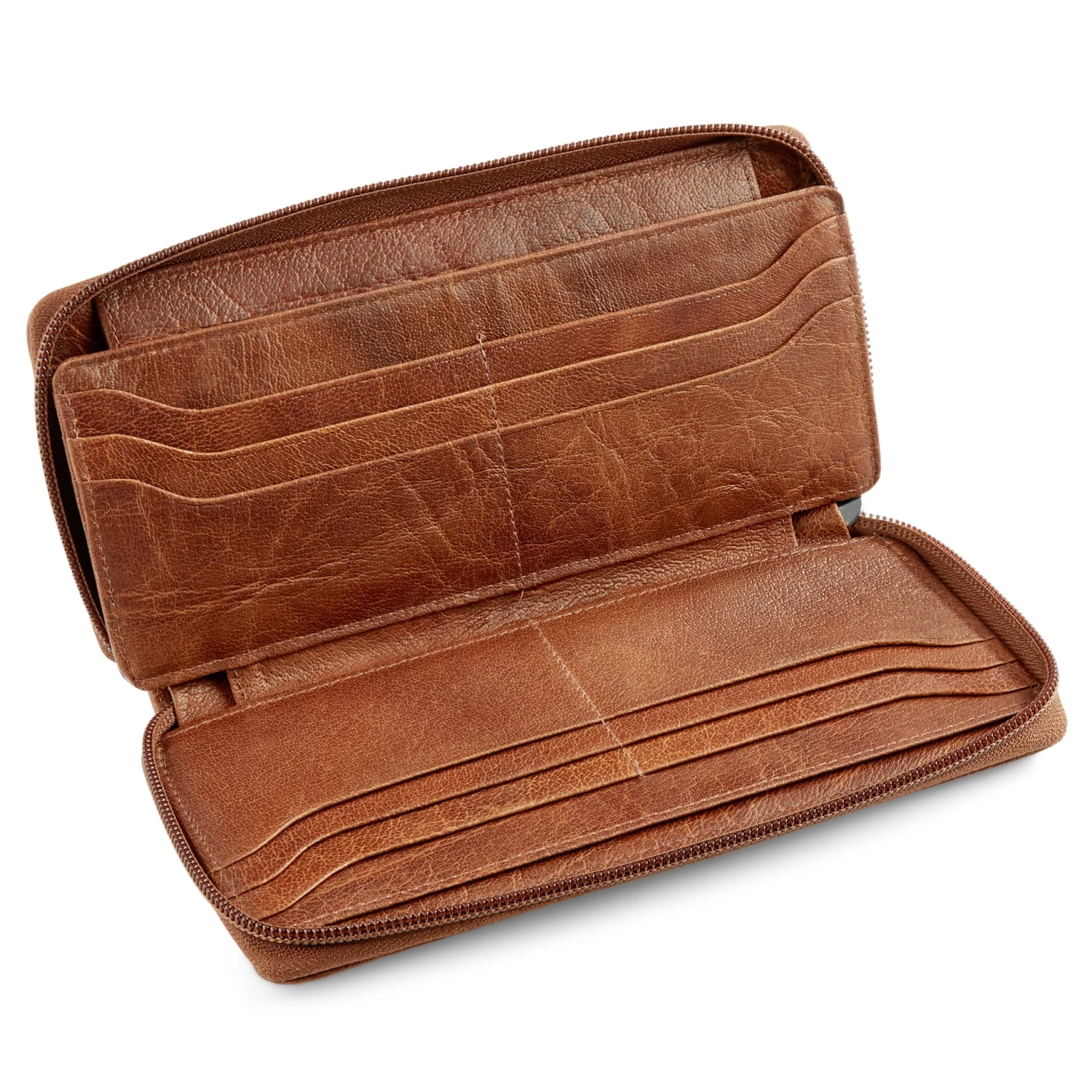 California | Tan Accordion Leather Wallet - Image 8