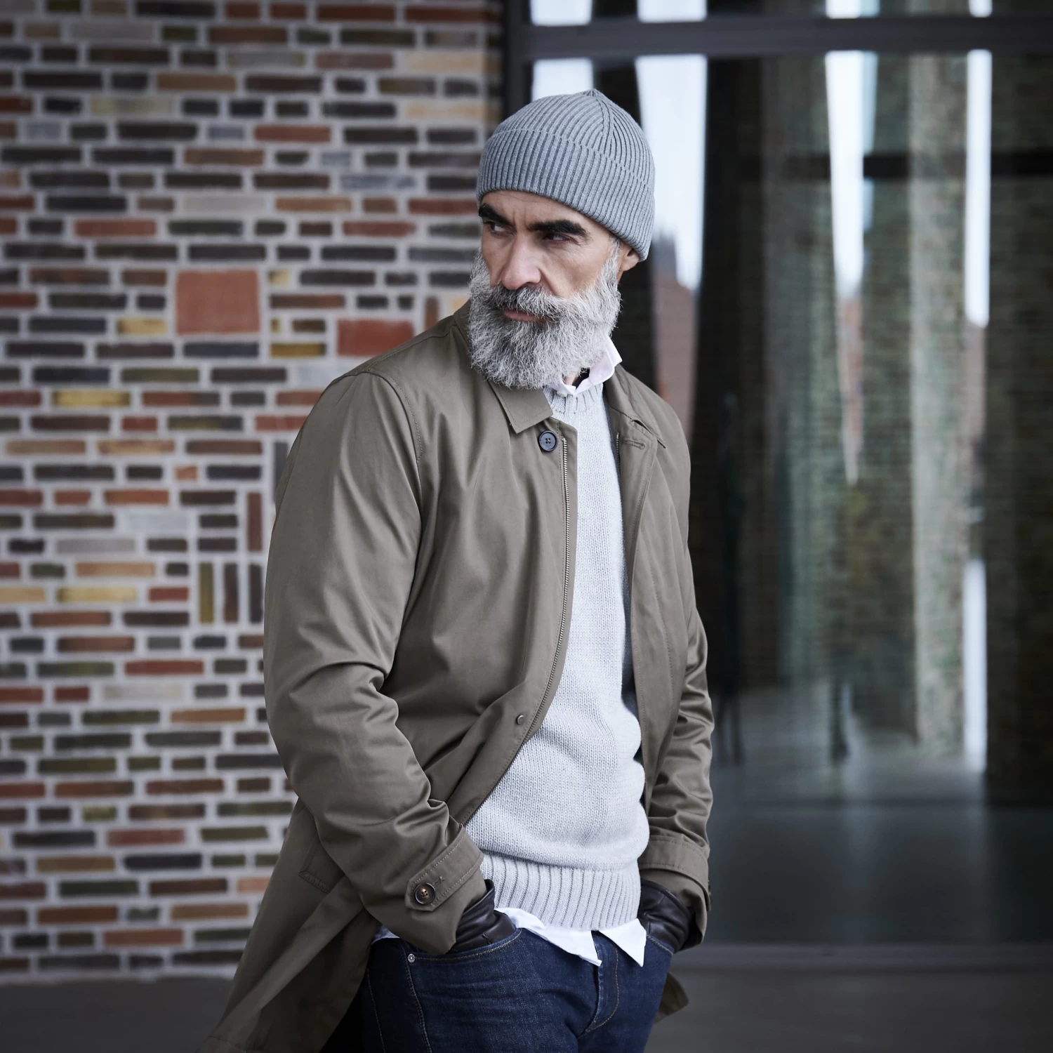 Kite | Metallic Grey Lightweight Organic Cotton Chunky Knitted Rib Beanie - Image 5