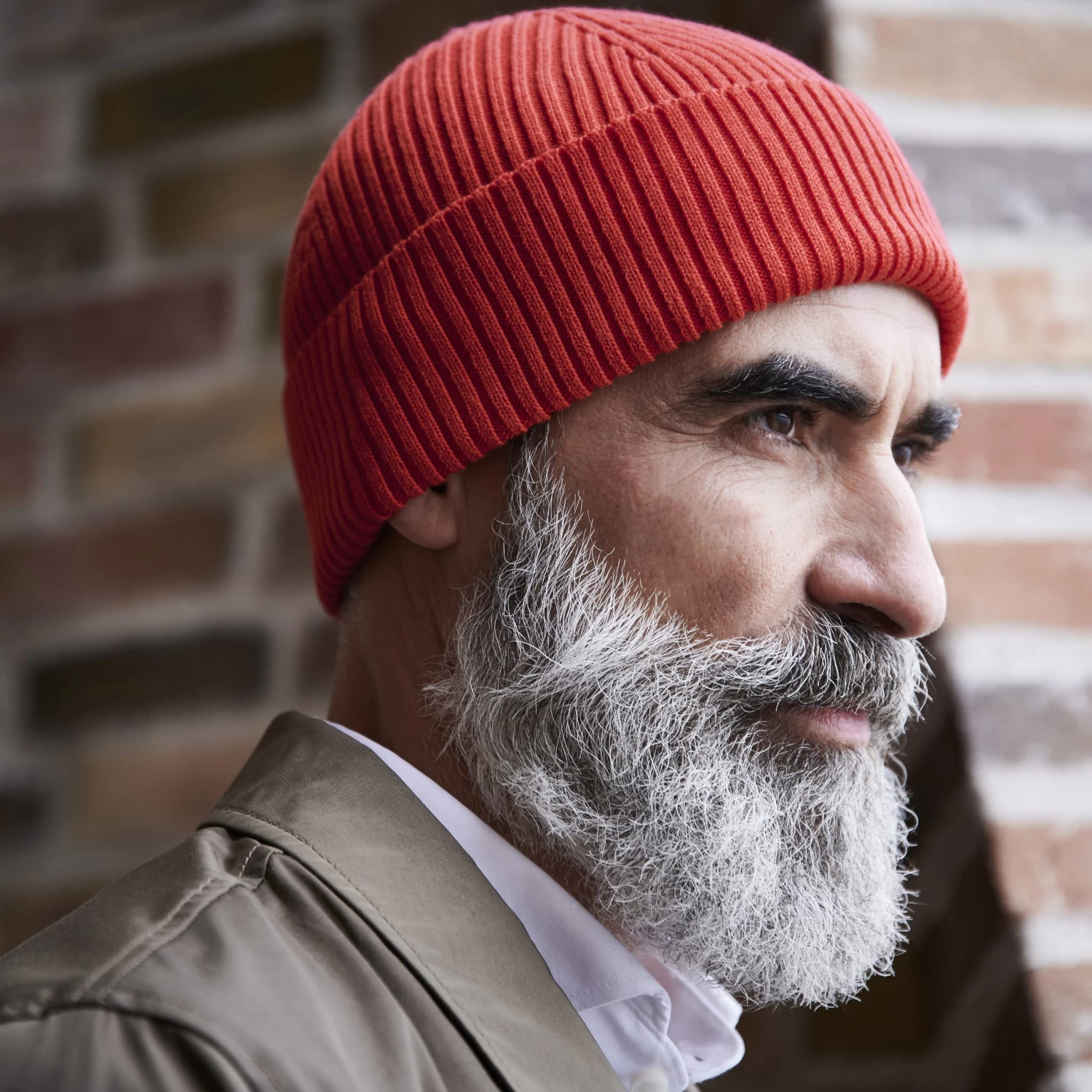 Kite | Cherry Red Lightweight Organic Cotton Chunky Knitted Rib Beanie - Image 4