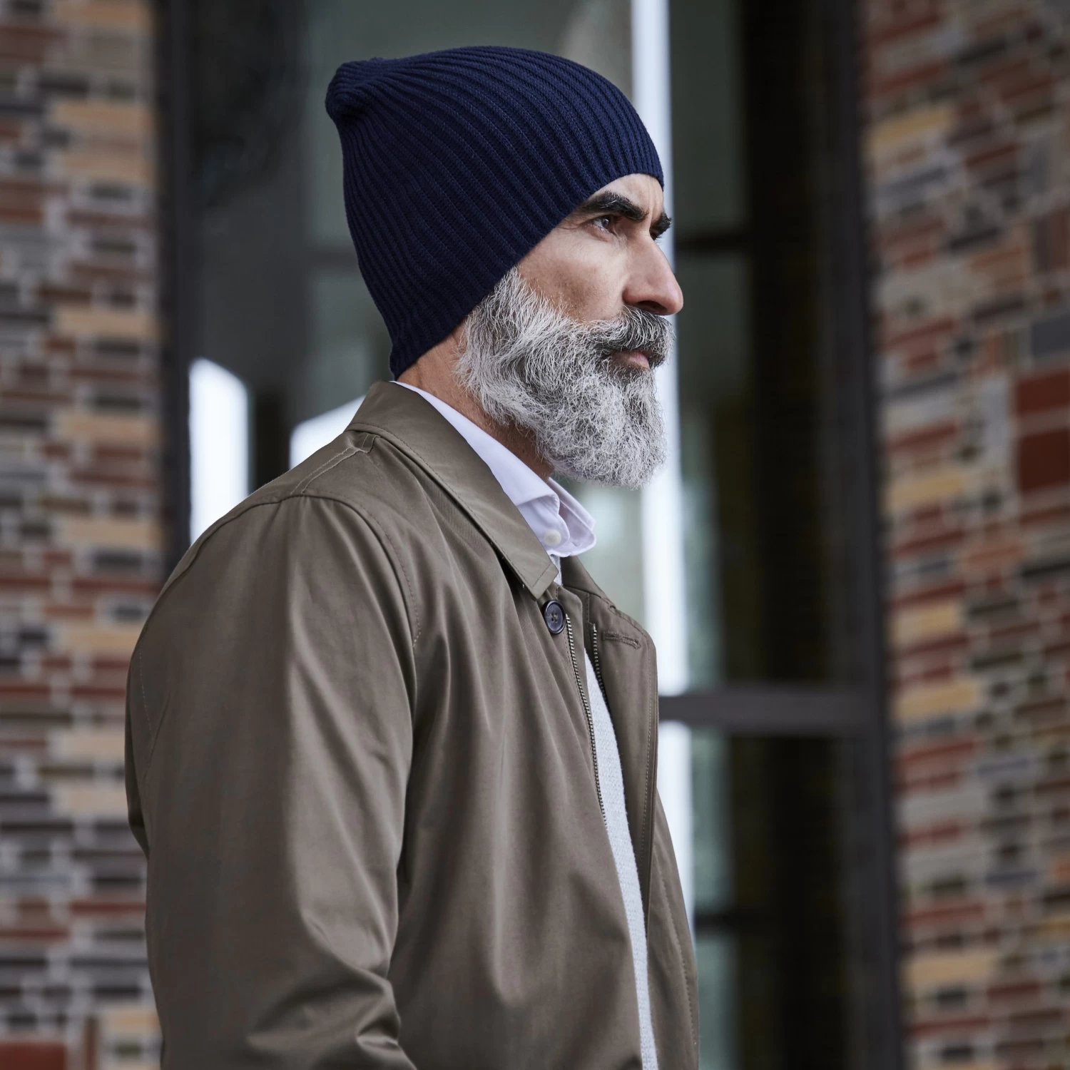 Kite | Navy Blue Lightweight Organic Cotton Chunky Knitted Rib Beanie - Image 5